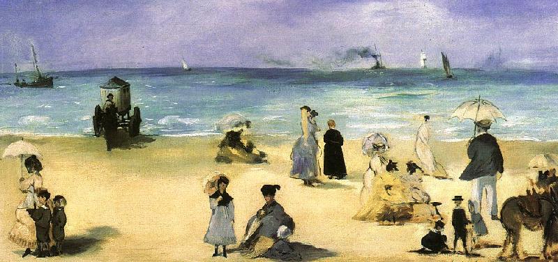 Edouard Manet On the Beach at Boulogne oil painting image